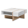 Baxton Studio Rasa Two-Tone White and Oak Finished Wood Coffee Table 159-10211